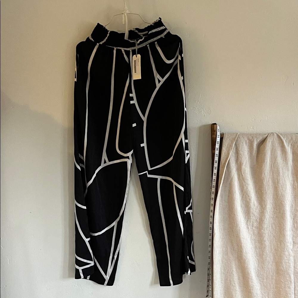 Black and White Wide Leg Pants